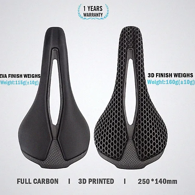 3D Printed Carbon Fiber Bike Seat Cushion Ultralight Road Mountain Bike Saddle