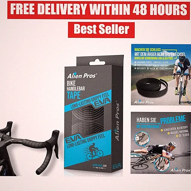 Alien Pros Bike Handlebar Tape EVA (Set of 2) Black - Comfortable Grip