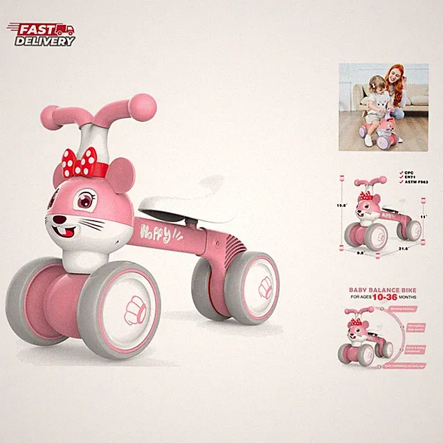 Baby Balance Bike for 1 + Old Boy and Girl, Indoor Outdoor Non-Pedal Baby Wa...