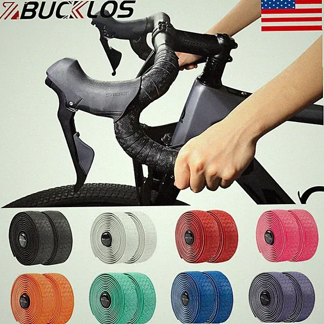 BUCKLOS PU+EVA Handlebar Tape for Shock Absorption Bicycle Handlebar Wrap Straps