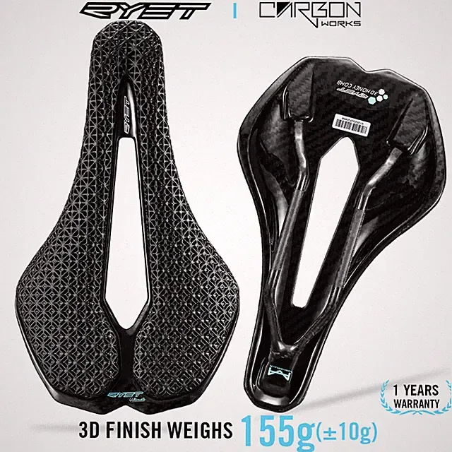 Carbon 3D Printed Bike Saddle 143mm EVA Road Mountain Bicycle Seat Cushion 7x9mm