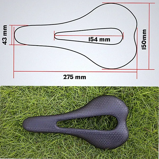 Carbon 5D Cushion EVA Bike Saddle Rail MTB Road Gravel Racing Bicycle Seat 7x9mm