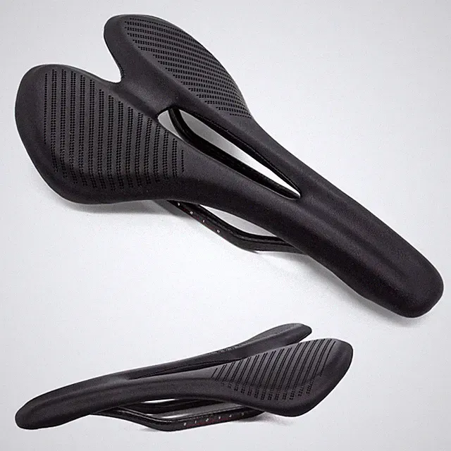 Carbon EVA Leather Bicycle Saddle Mountain Road Bike Hollow Seat Oval Rail 7*9mm
