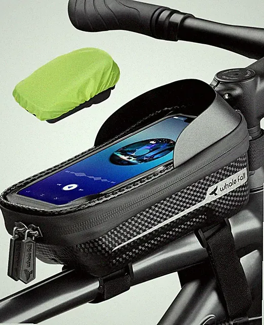 EVA Hard Shell Bicycle Top Tube Bag Whale Fall Rain Cover