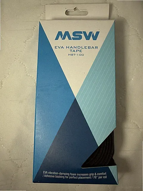 MSW EVA Foam Bar Tape HBT-100 Handlebar 200cm 78" Per Roll Pair with Ends BLACK