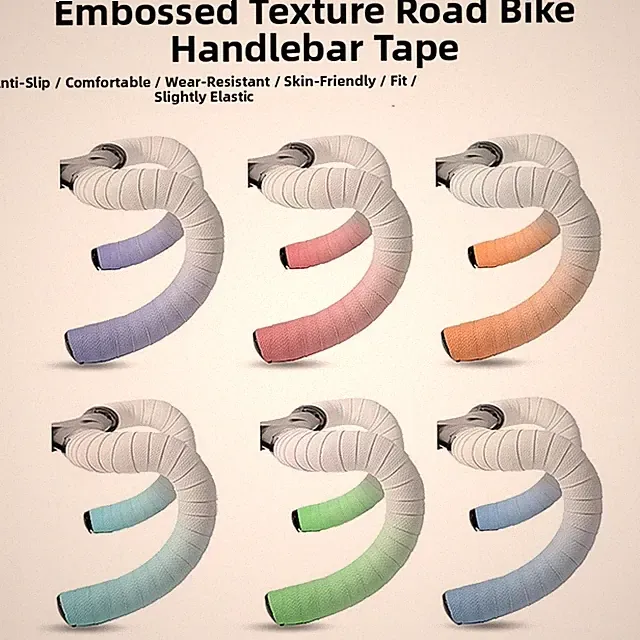 PU EVA Gradient Bar Tape Set 210cm for Road Bikes Non-Slip Comfort Ride