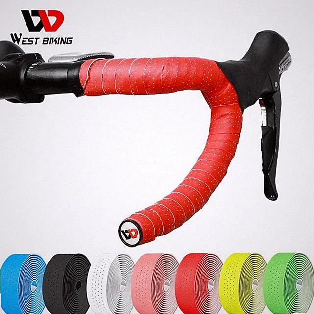 WEST BIKING Road Bike Bicycle Handlebar Tape Soft EVA PU Cycling Wrap End Plug